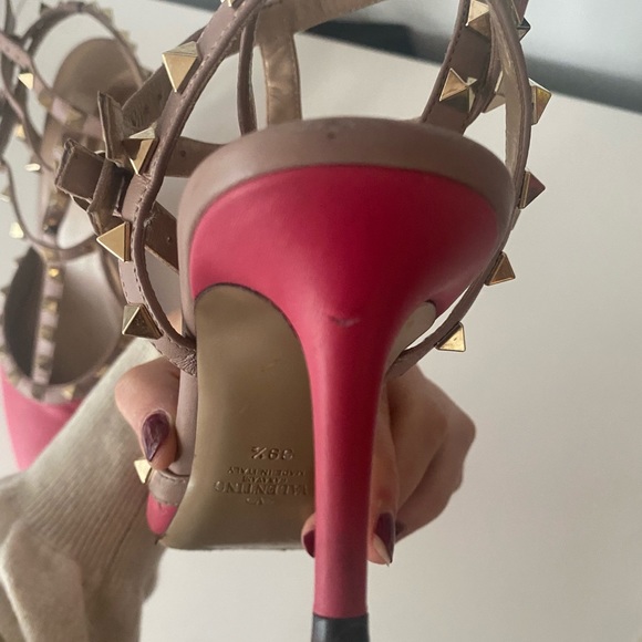 Valentino pink kitten heel rock stud - Picture 5 of 8